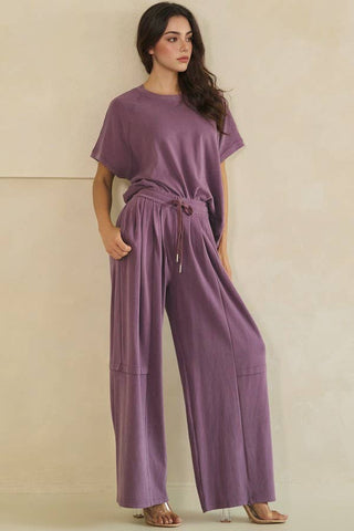 Isadora Relaxed Raglan Tee - Dusty Purple
