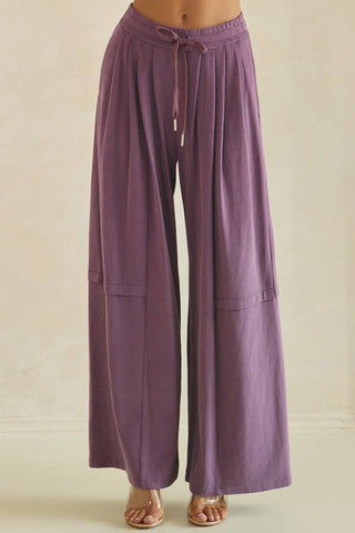 Isadora Soft Stretch Wide Leg Pants - Dusty Purple