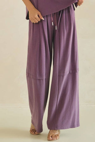 Isadora Soft Stretch Wide Leg Pants - Dusty Purple