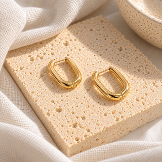 Flirty Fantasy Oval Hoop Earrings - WATERPROOF