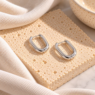 Flirty Fantasy Oval Hoop Earrings - WATERPROOF