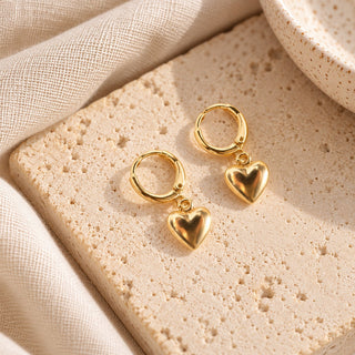 Hartley Valentine’s Day Heart Hoops Gold Filled Earrings