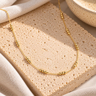 Nessa Beaded Station Chain Necklace in Gold