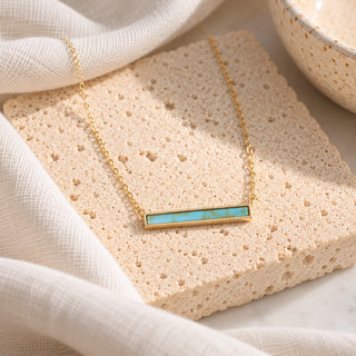 Turquoise Bar Necklace - Gold Filled, Sterling Silver